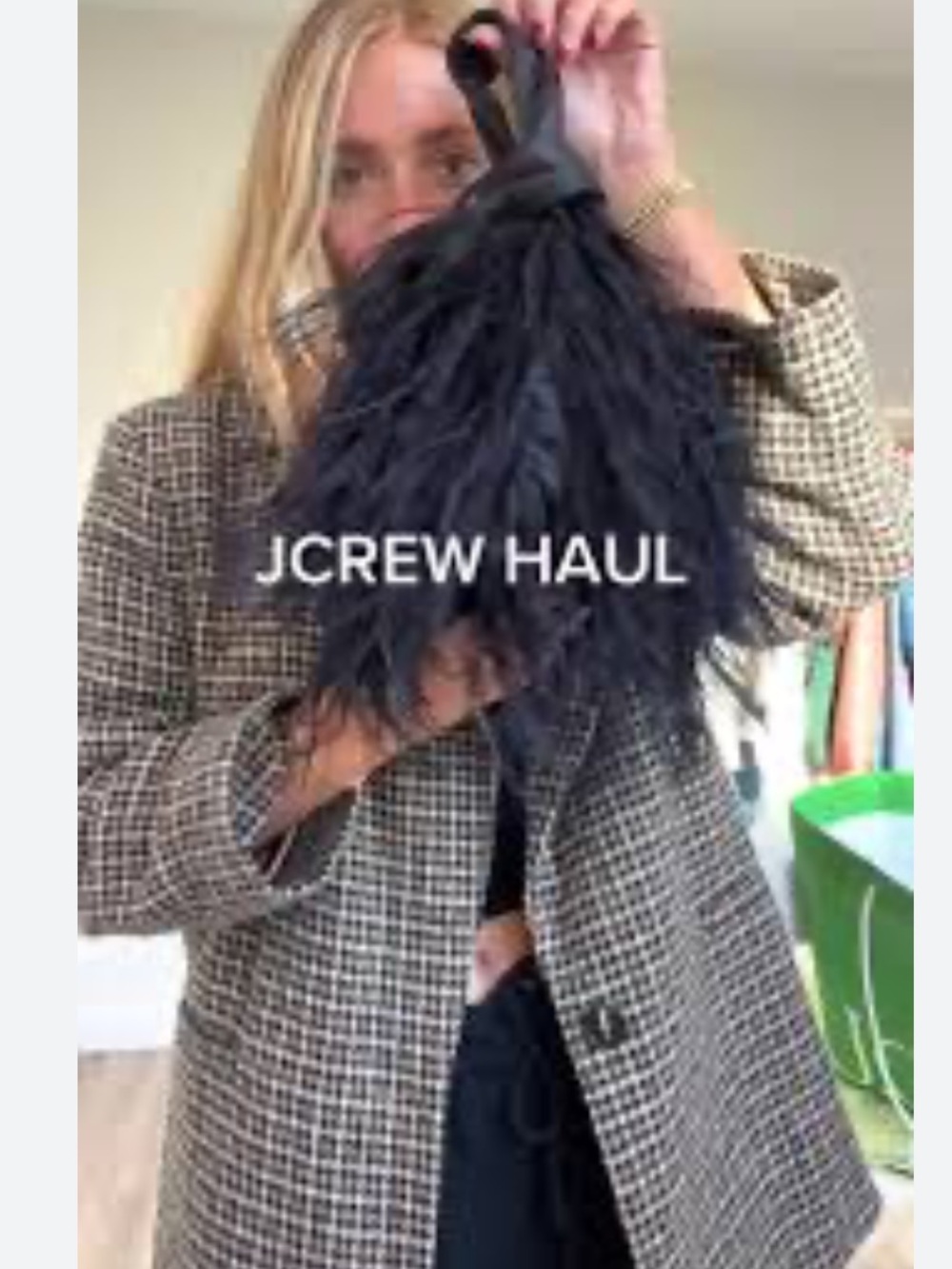 J. Crew collection Santorini black bag with Ostrich feathers. - Picture 3 of 11